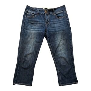 !iT Jeans Claire Curvy Skinny Capri Dark Wash Blue Denim Pants Stretch Size 12